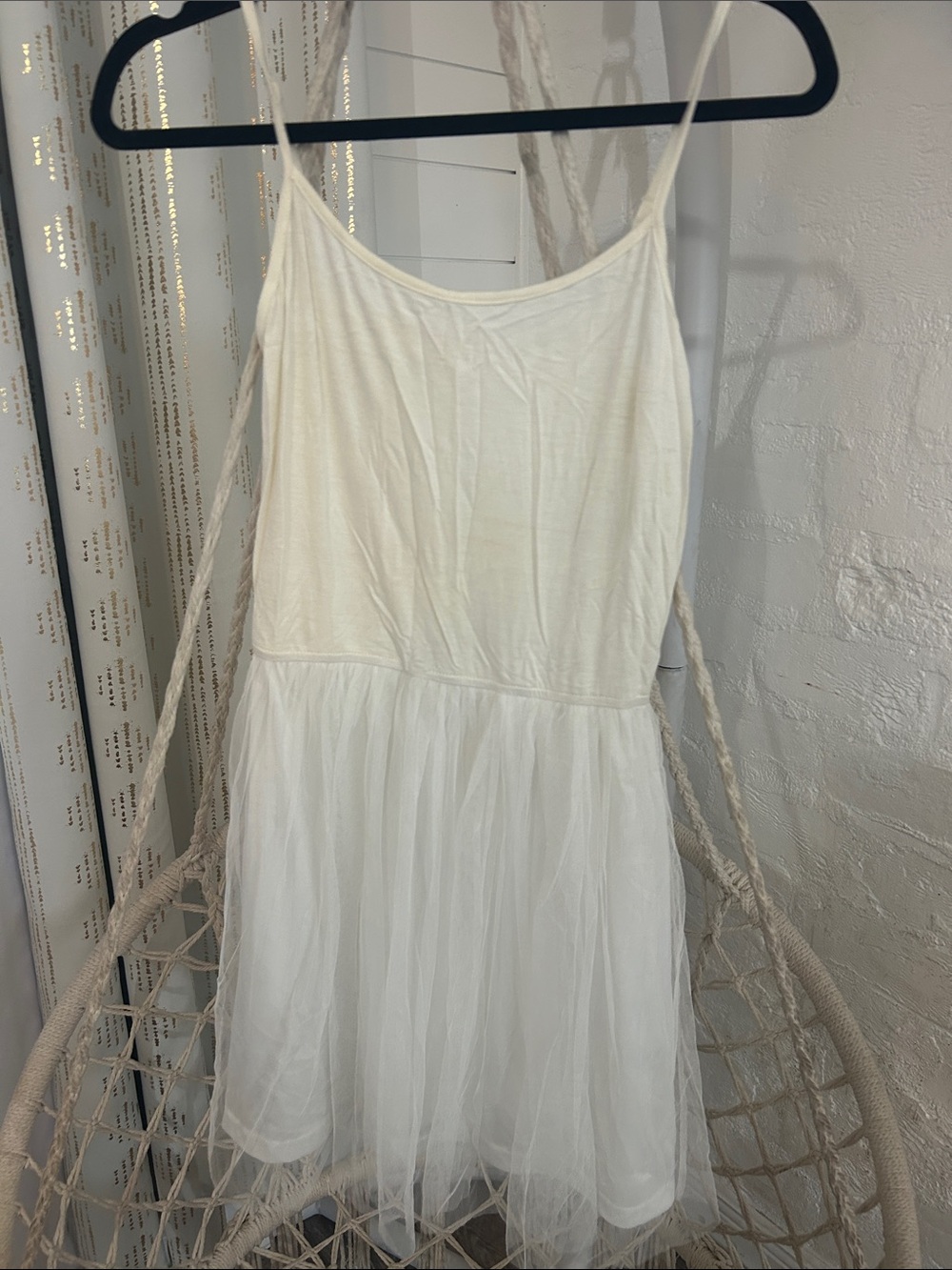 Mystree White Tiered Chiffon Cami Dress | Size Small